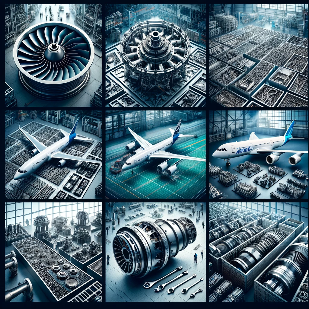 Engine parts and landing gear components being produced at Aerospace Investment Casting Foundry In India, ensuring durability and performance.