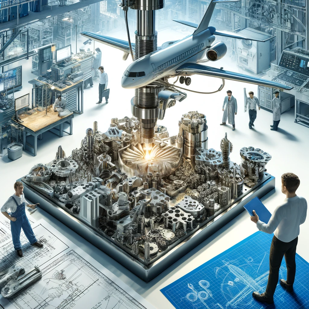 State-of-the-art facility specializing in high-precision machined components for aerospace, featuring advanced machinery and skilled engineers.